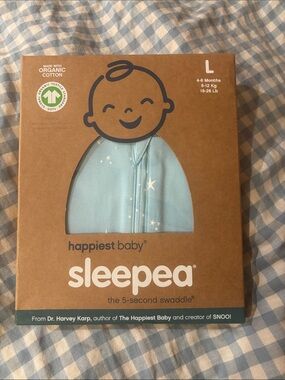 Happiest Baby Sleepea Baby Swaddle - Light Blue Stars